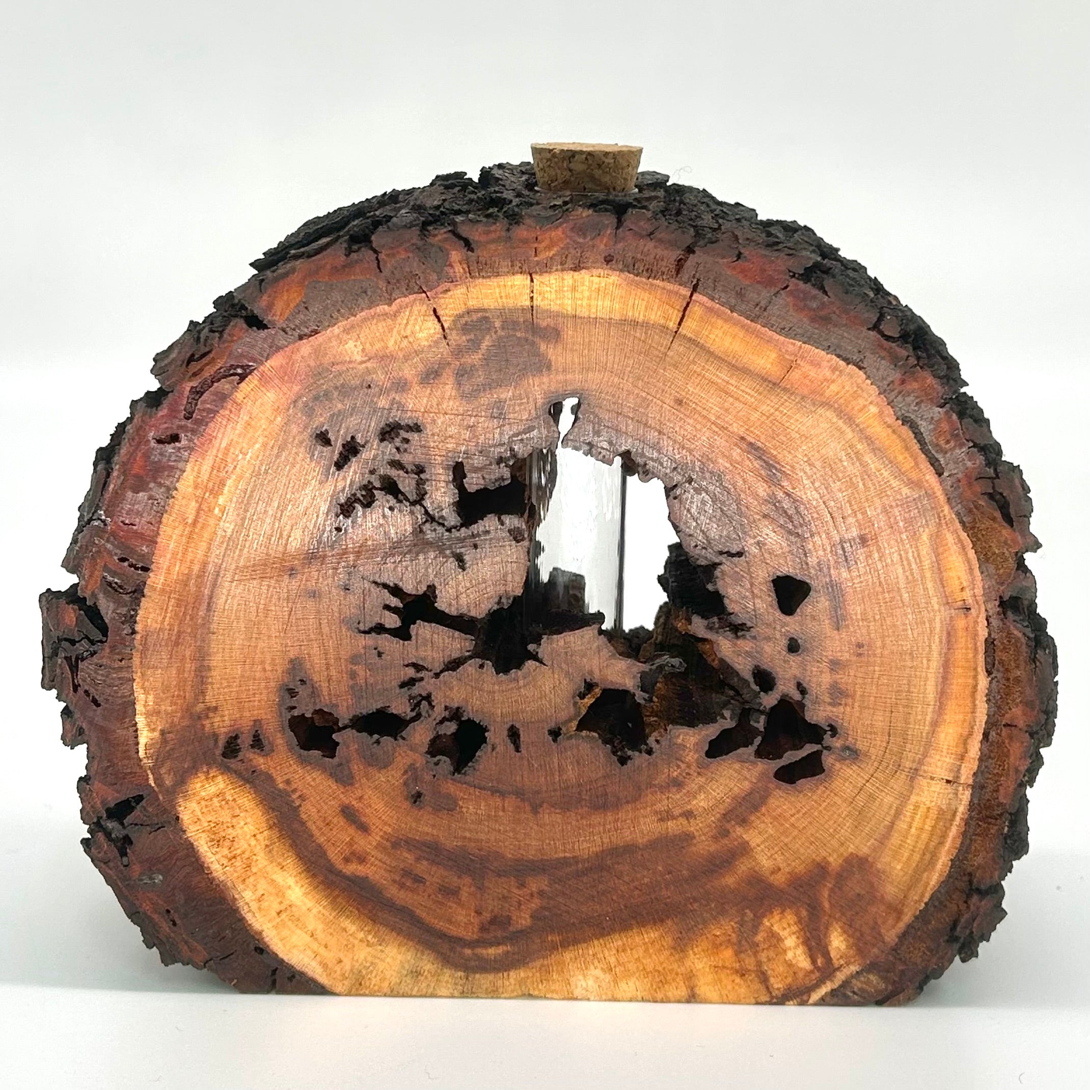 "tree slice vase" Zwetschge  "klein mit rinde" - daskuechenholz