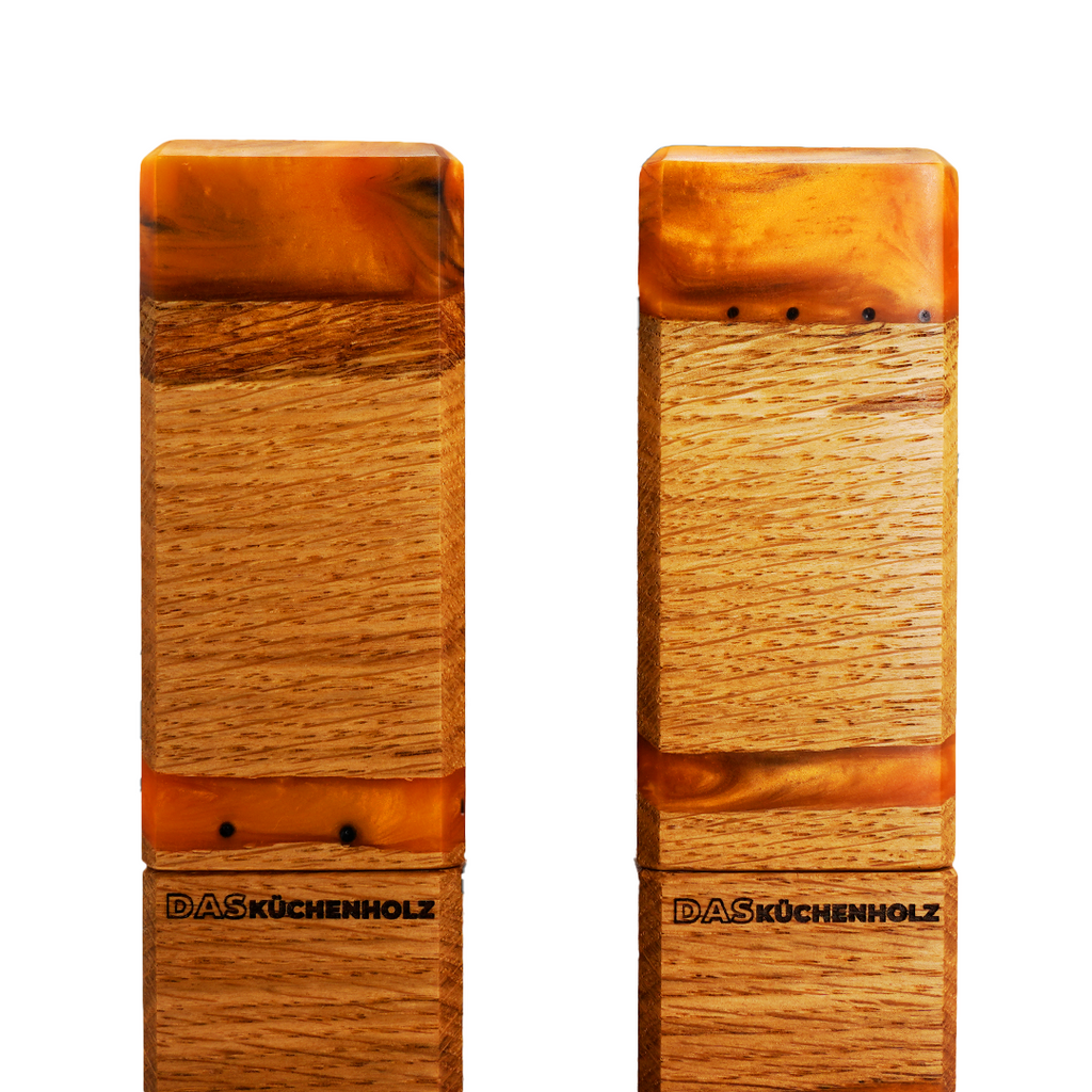 "Amber" Gewürzmühlen Duo Eiche / Epoxidharz - daskuechenholz