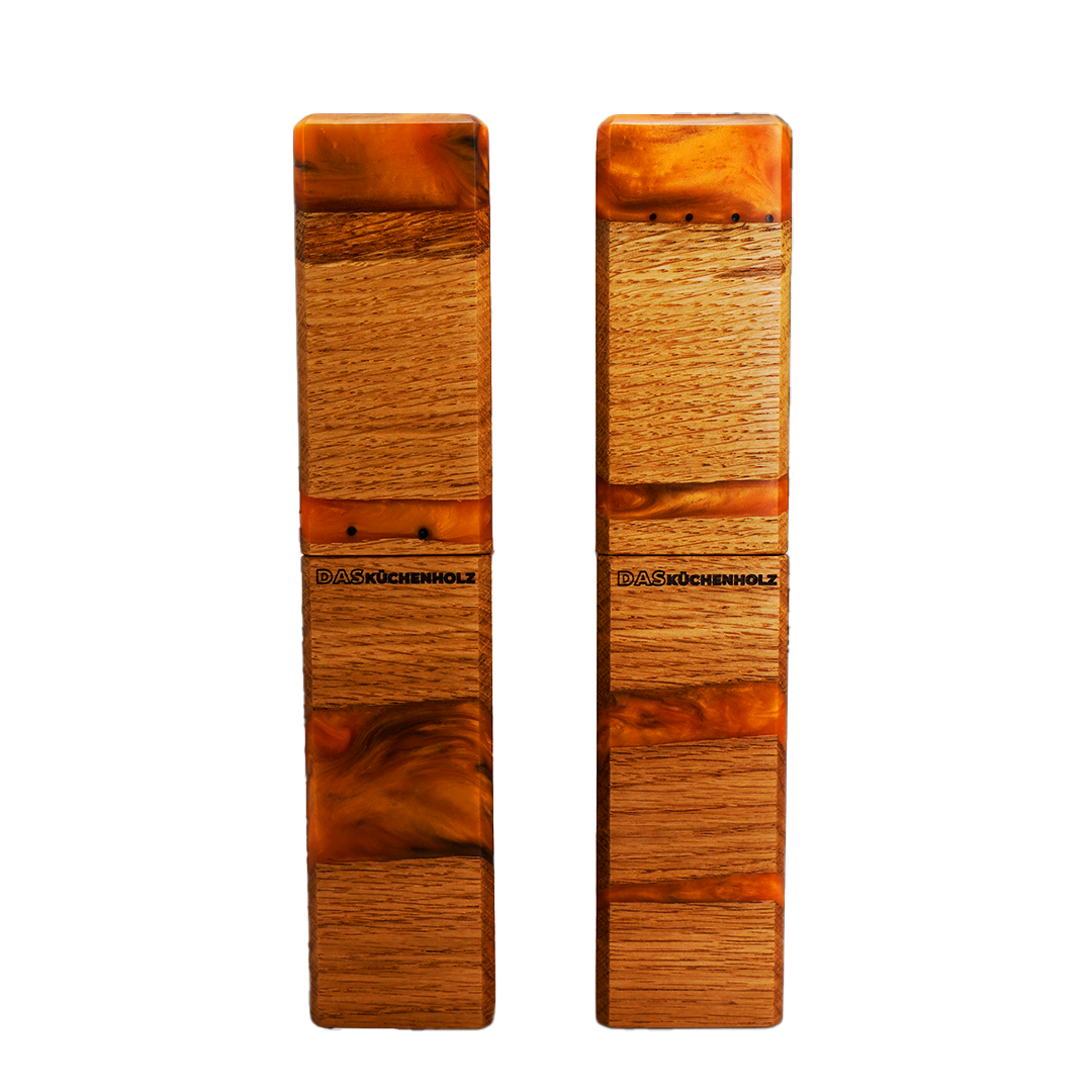 "Amber" Gewürzmühlen Duo Eiche / Epoxidharz - daskuechenholz