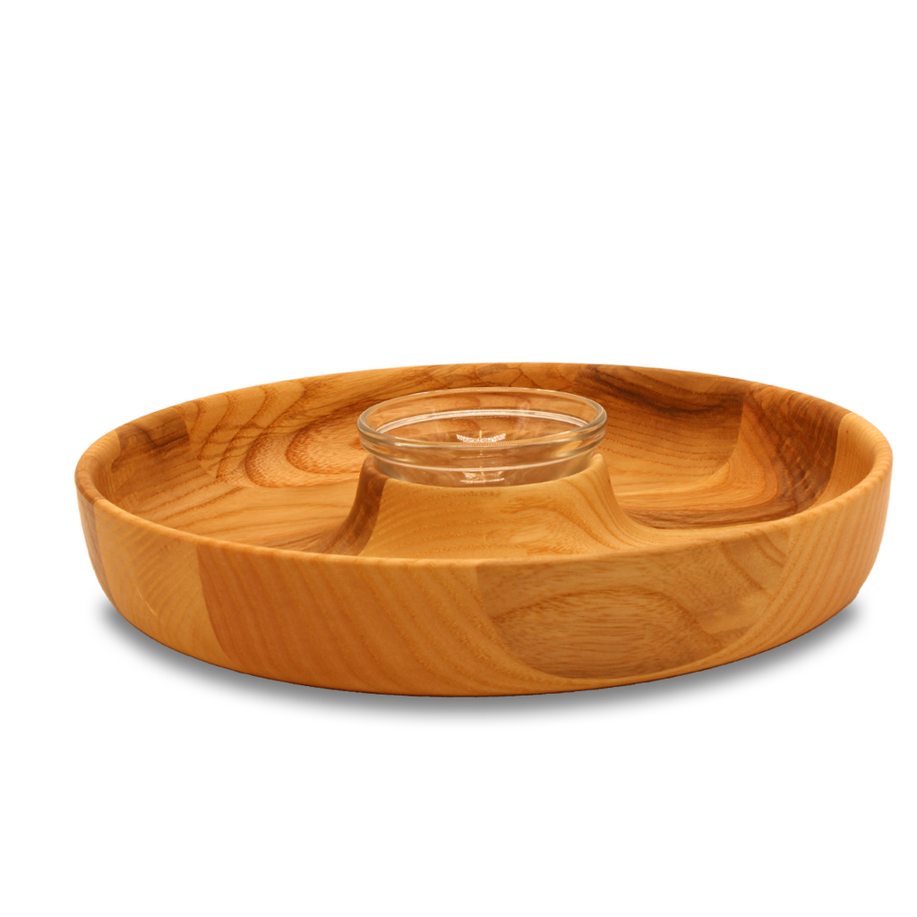 "Dip" Snackschale inkl. Dip Glas Esche - daskuechenholz