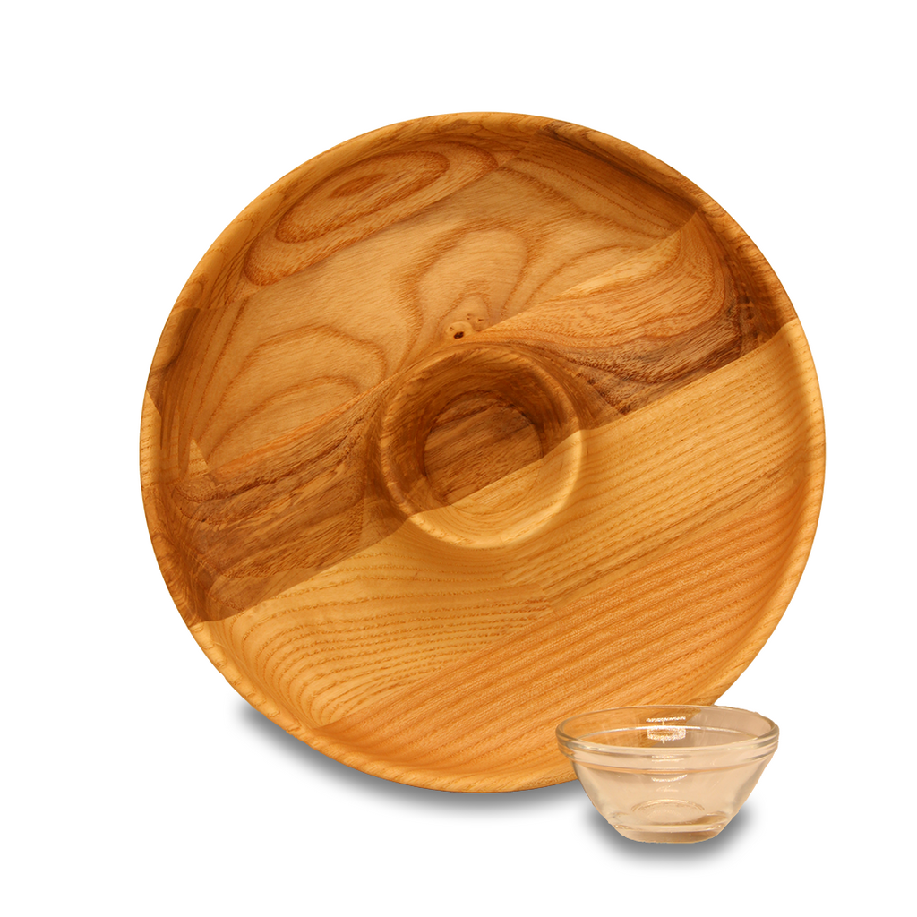 "Dip" Snackschale inkl. Dip Glas Esche - daskuechenholz