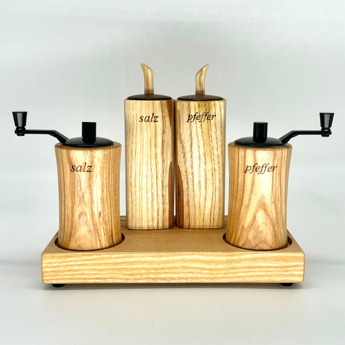 Gewürzmühlen Set mit Kurbel-Esche 