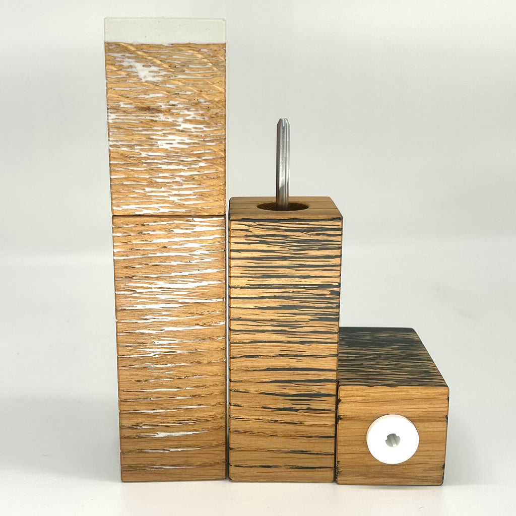 „White-Black“Gewürzmühlen Duo Eiche (Epoxidharz) - daskuechenholz