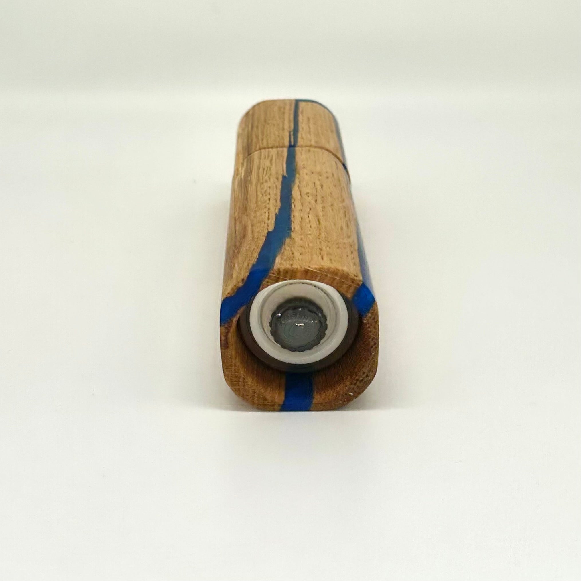 "Blue stripes" Gewürzmühle   Eiche   (epoxidharz) - daskuechenholz