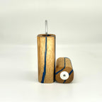 "Blue stripes" Gewürzmühle   Eiche   (epoxidharz) - daskuechenholz