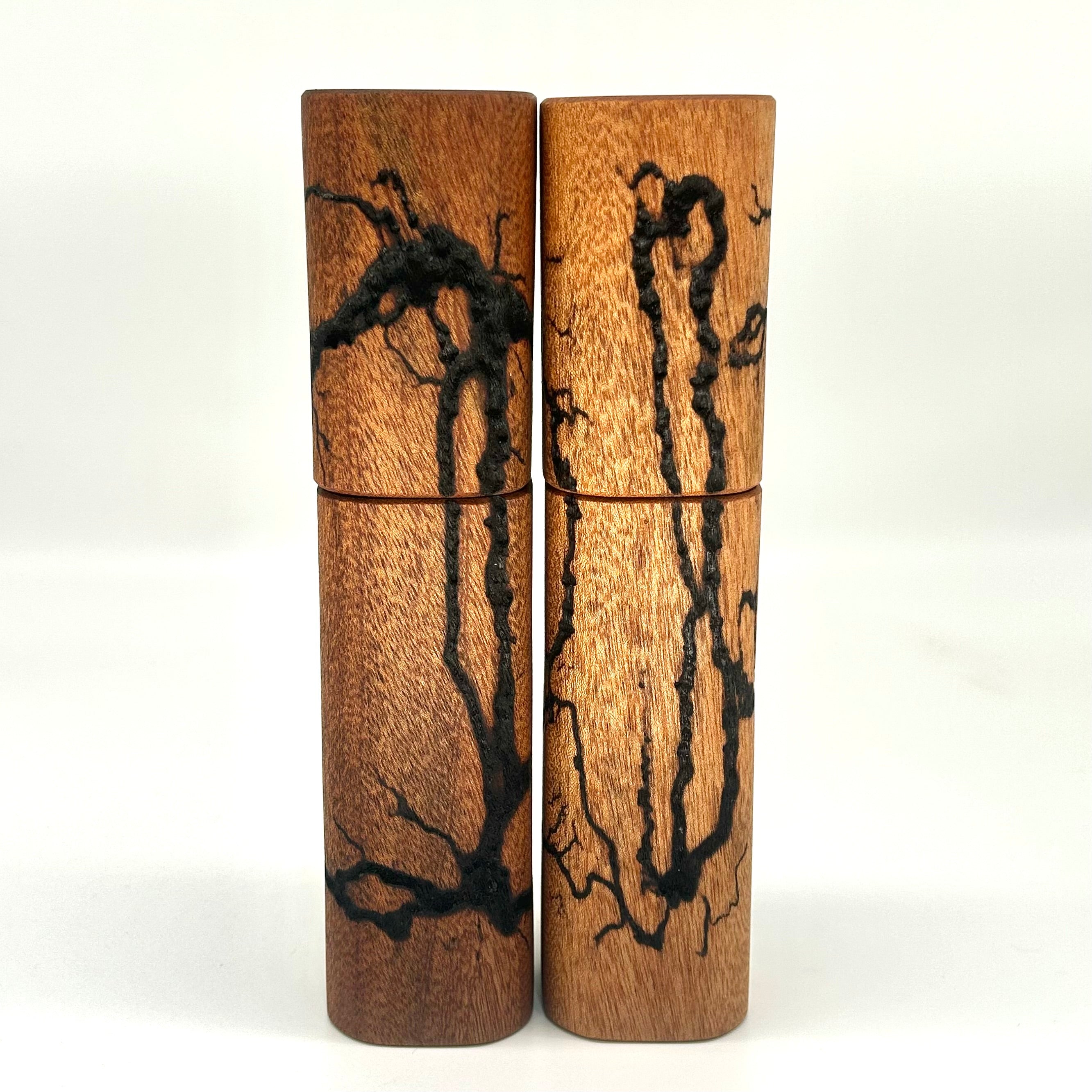 „Lichtenberg-Figuren“Gewürzmühlen Duo Mahagoni - daskuechenholz