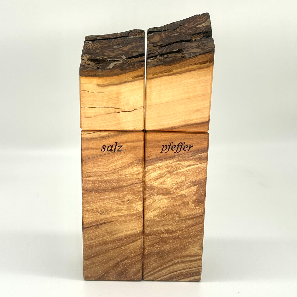 Gewürzmühle Duo Apfel mit Rinde "Salz& Pepper" - daskuechenholz