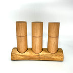 Gewürzmühlen Kirsche Trio mit Untersetzer - daskuechenholz