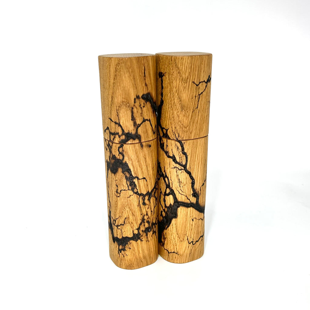 „Lichtenberg-Figuren“Gewürzmühlen Duo Eiche - daskuechenholz