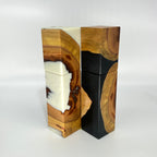 Gewürzmühlen Duo Zwetschgen / Epoxidharz  „Eckig „ - daskuechenholz