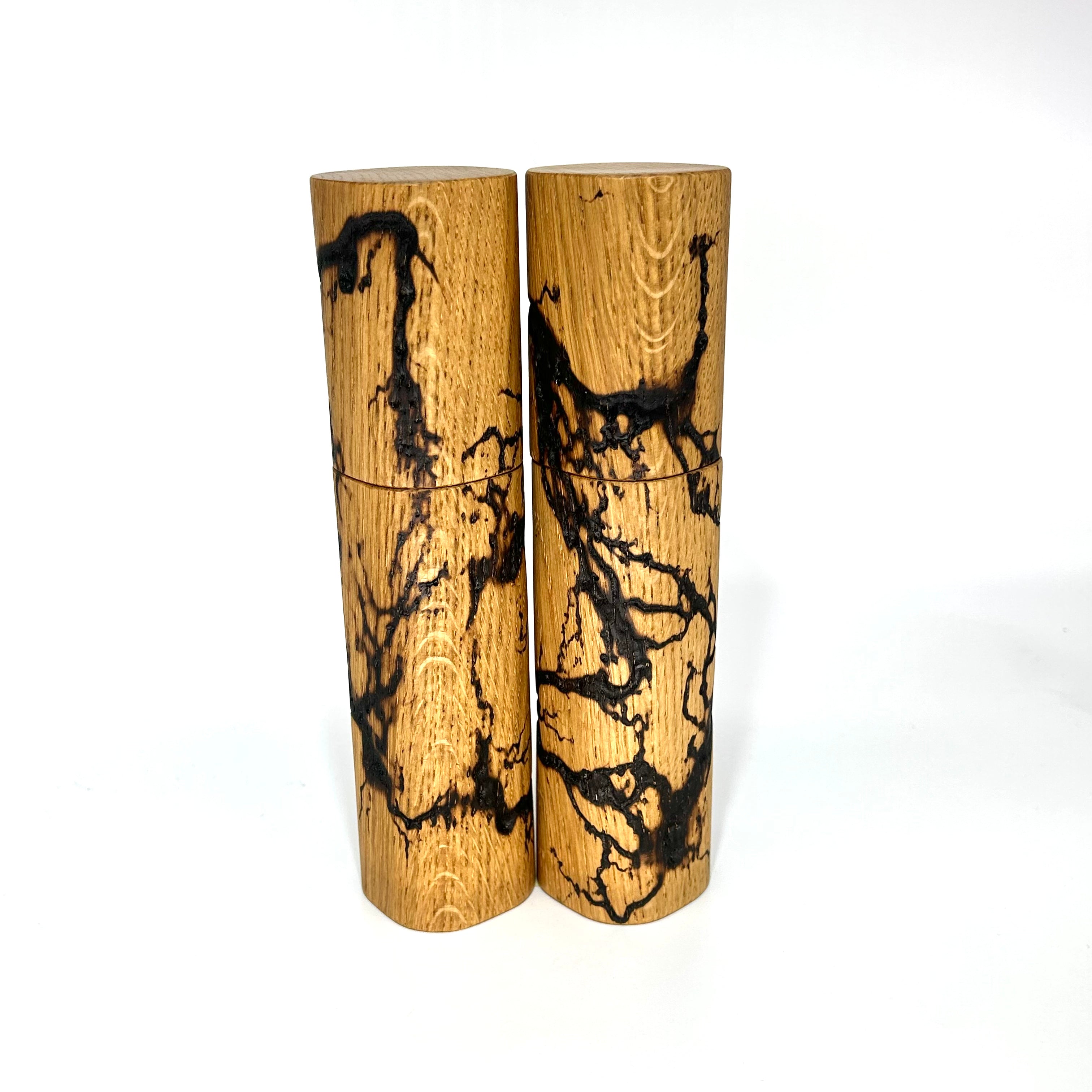 „Lichtenberg-Figuren“Gewürzmühlen Duo Eiche - daskuechenholz