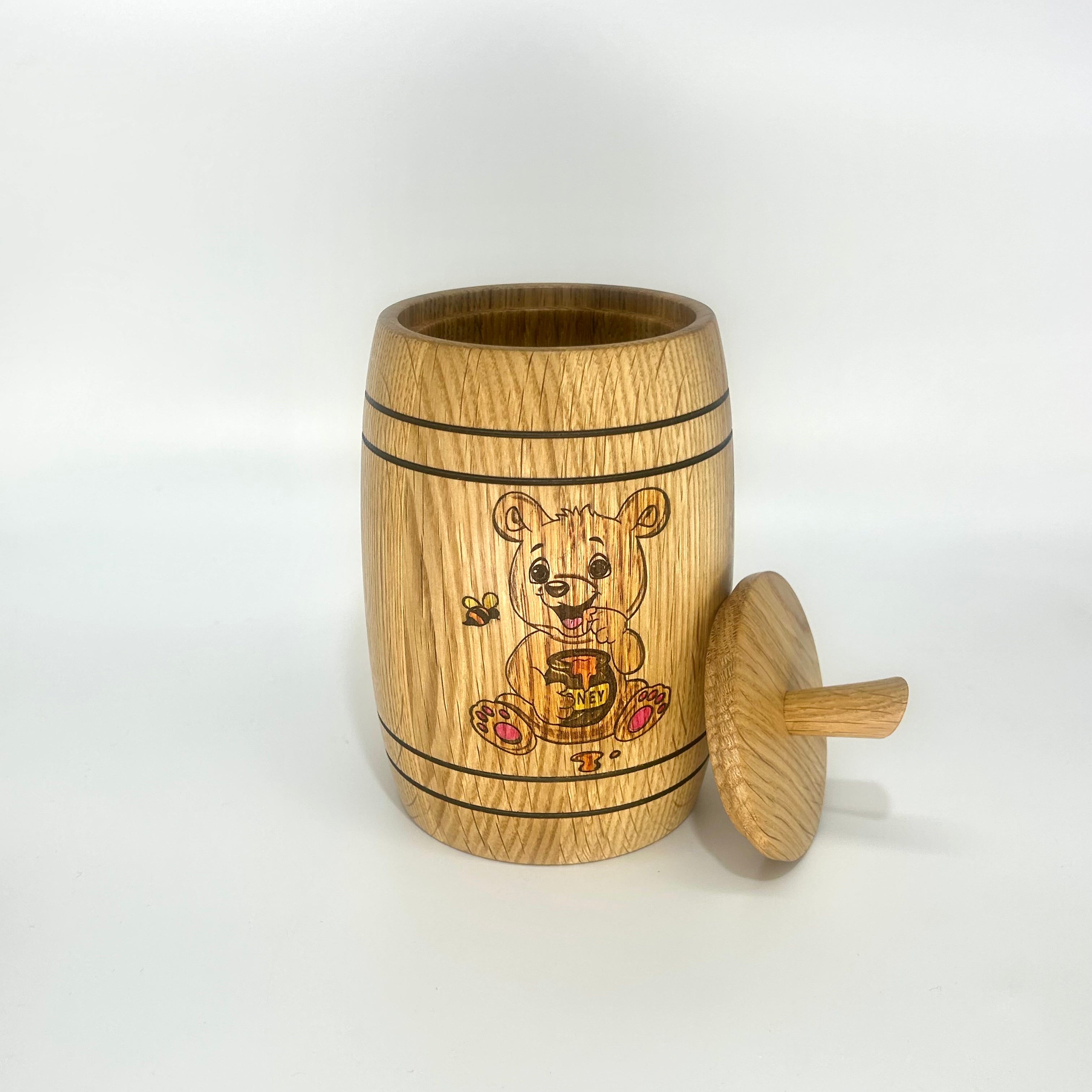 Honig Fässchen „Bärchen“ Eiche - daskuechenholz